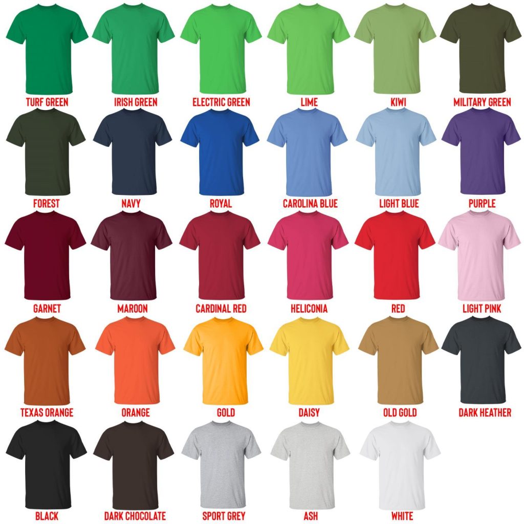t shirt color chart - Asap Rocky Shop